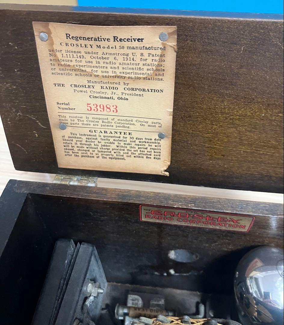 アンティーク　単球ラジオ　(Crosley Model 50) レシーバー付