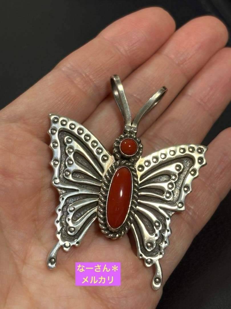 ハーマンスミス コーラル＊バタフライ2WAY ブローチ & ペンダントトップ