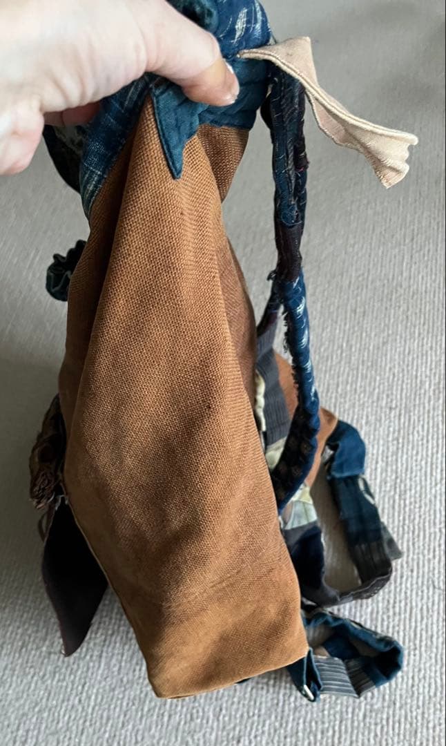 一点物◆柿渋 山葡萄 藍染リュック ハンドメイド 古布パッチワーク◆
