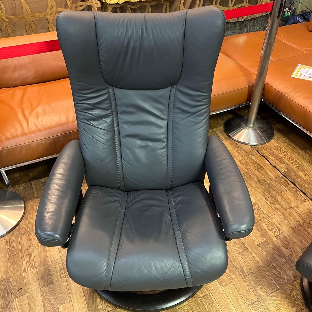 エコーネス ストレスレス ウィング チェア＆オットマン Mサイズ 美品 戸塚店