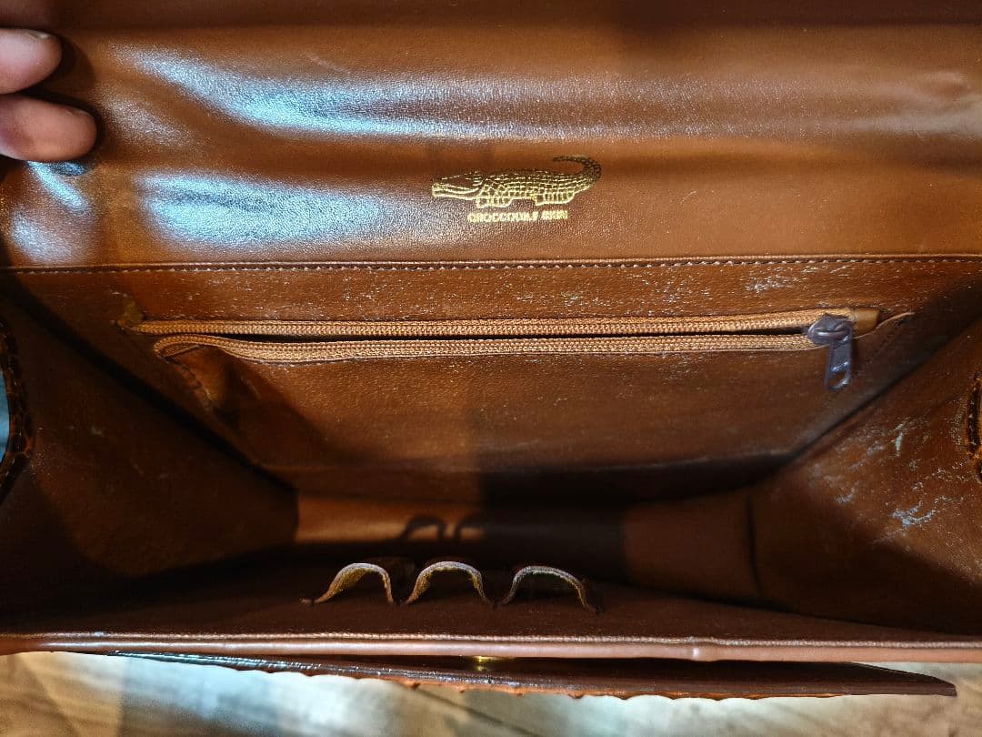 高級品　美品★アミエット amiiet 本革　クロコダイル　ハンドバッグ