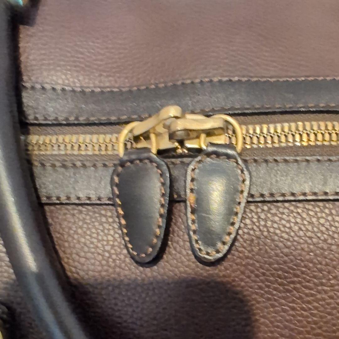 【美品】BALLY バリー ダークブラウン ボストンバッグ 2WAY シボ革