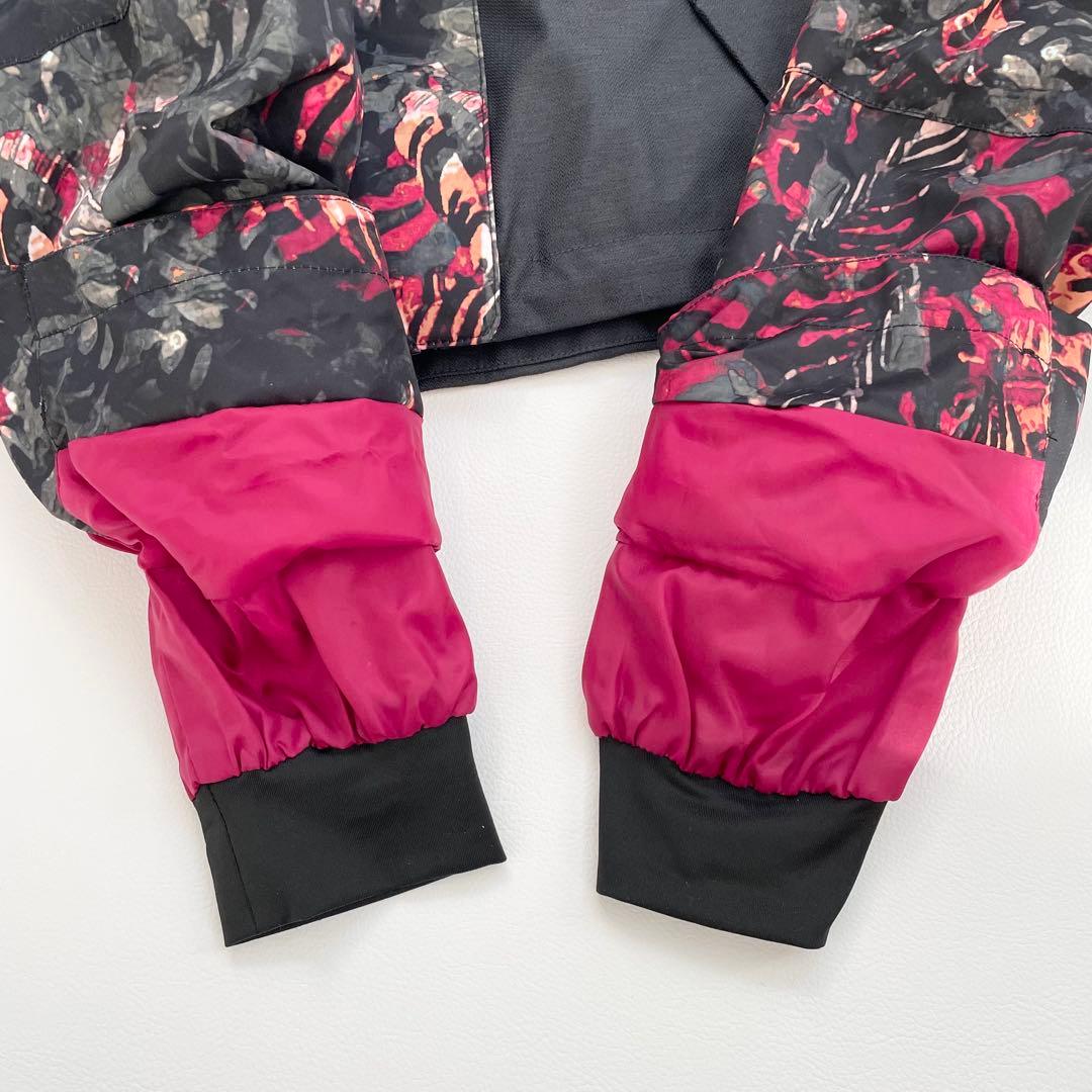 4473【美品】ROXY スノボウェア レディース 花柄 ジャケット ブラック