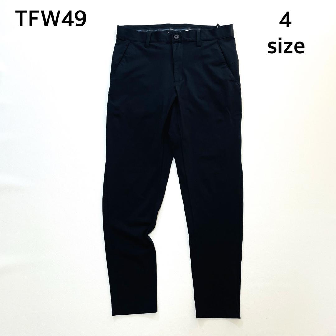 6602【美品】TFW49 ロングパンツ　スリムパンツ　ストレッチ　ブラック