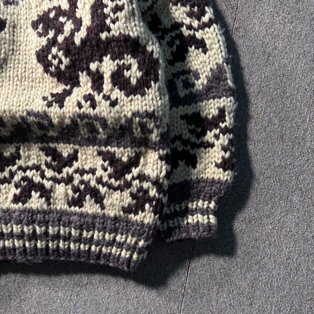 カナダ製 LONGHOUSE カウチンニットセーター ジップアップ