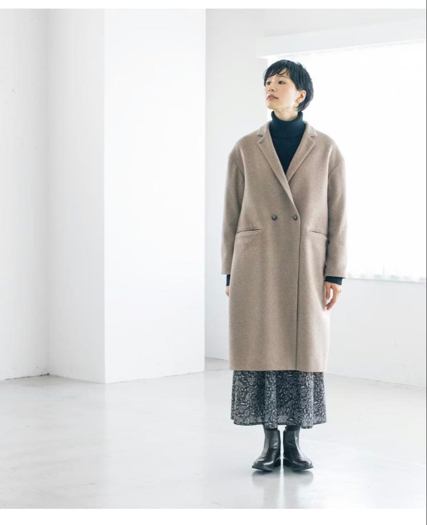 「冬のお出かけも私らしく」3WAYアレンジ襟のかろやかチェスターコート ネイビー