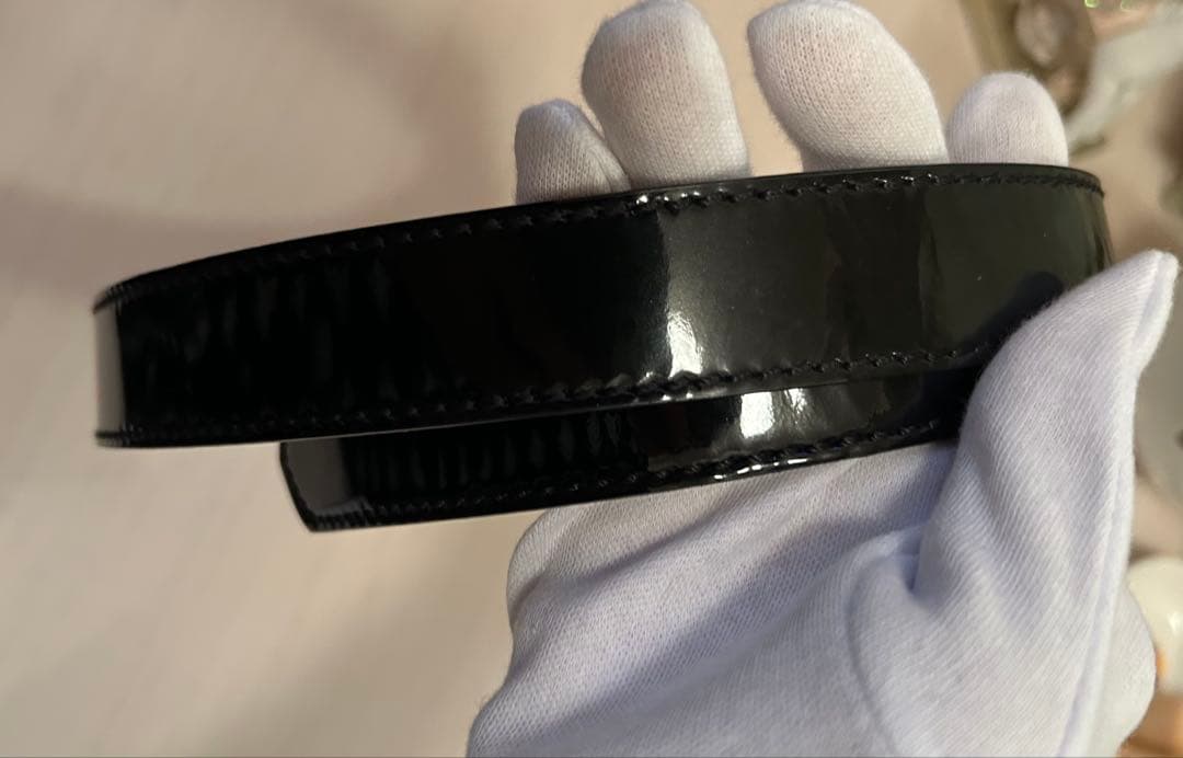 FENDIベルト　黒　パテント　フェンディベルト　85サイズ