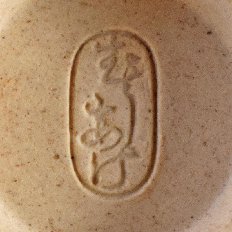 煎茶道具　虫明焼　蟹文　煎茶碗　五客　箱蓋無し　V　R8756