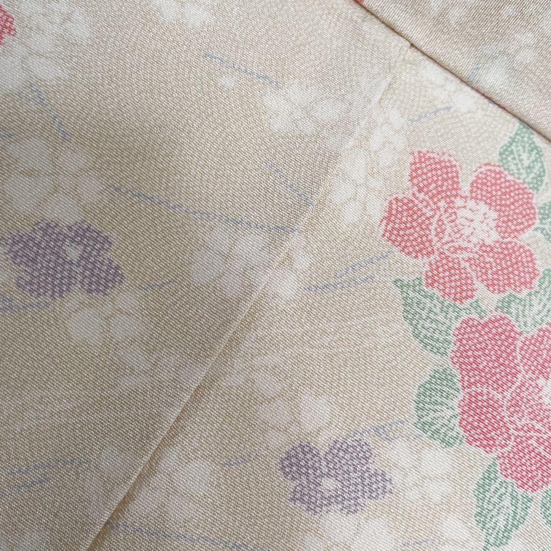 小紋　フルセット　椿　お出掛け　お散歩　普段着　着物　H5