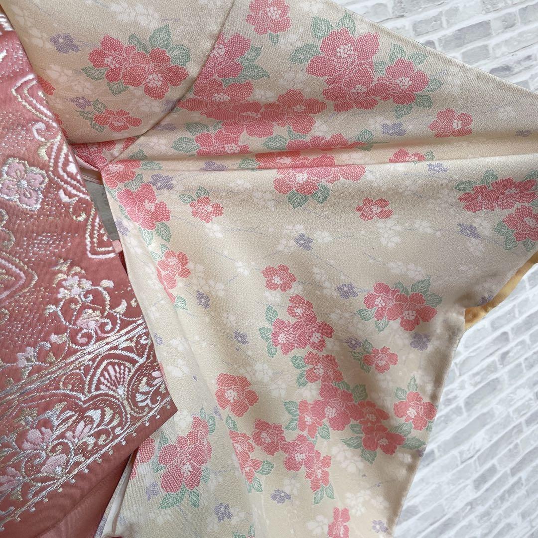 小紋　フルセット　椿　お出掛け　お散歩　普段着　着物　H5