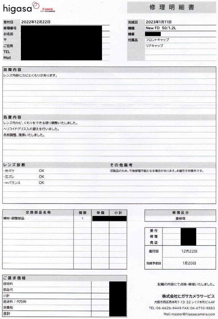 レンズ(単焦点) Canon New FD50mm F1.2L