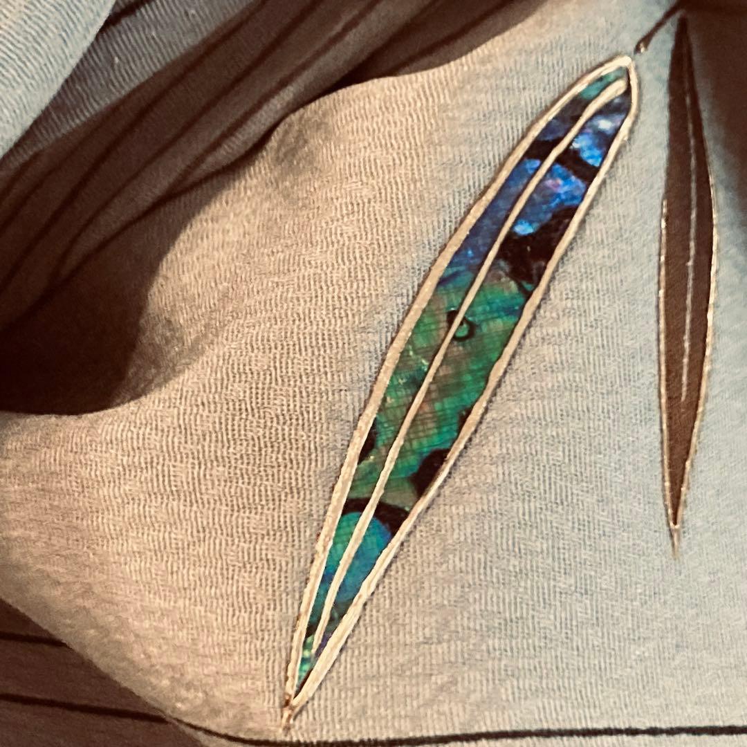 靖 122720宅　螺鈿小紋　竹　袷　着物