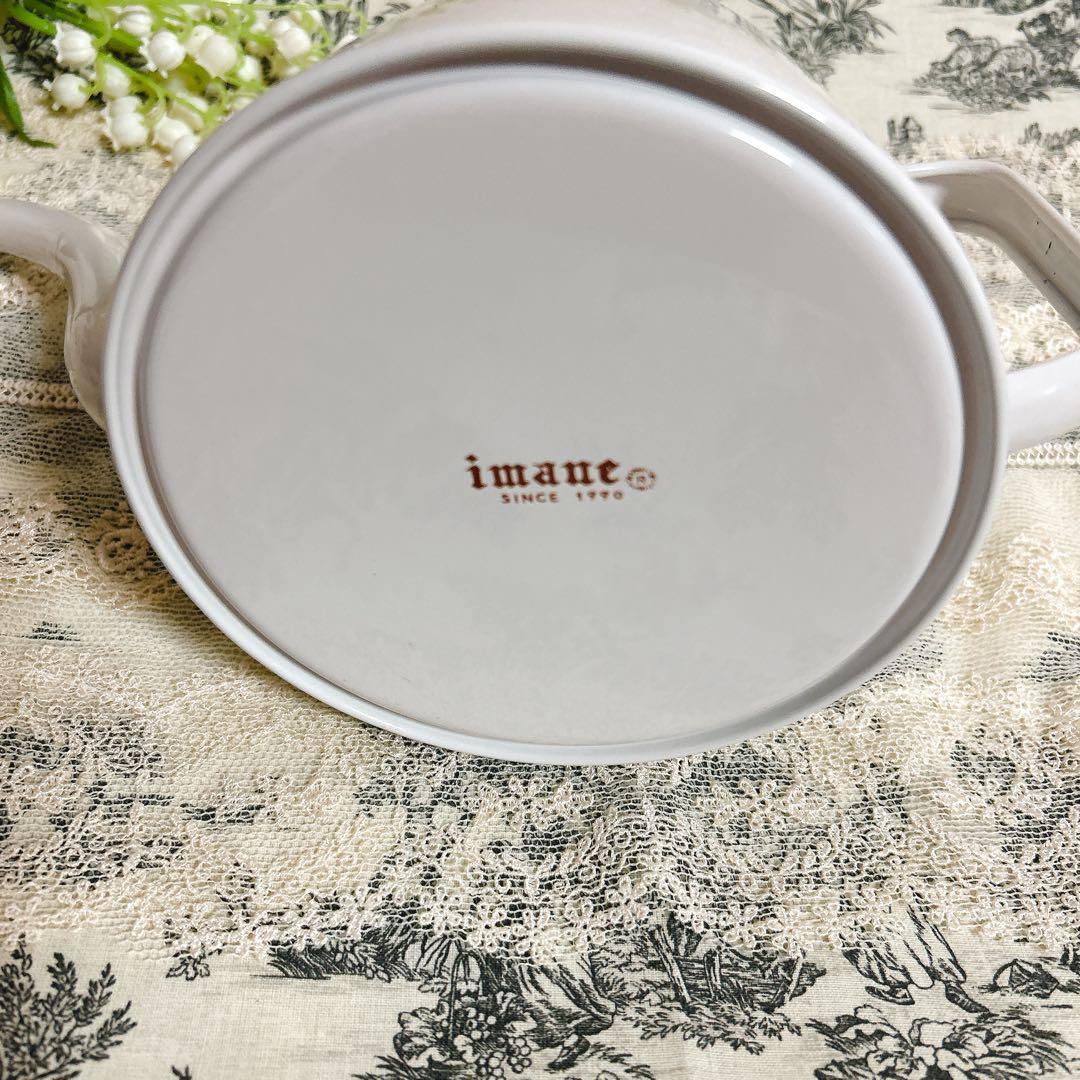 希少❣️箱付未使用オードリー水差しimaneイマン ホーロー薔薇雑貨 バラ マニー