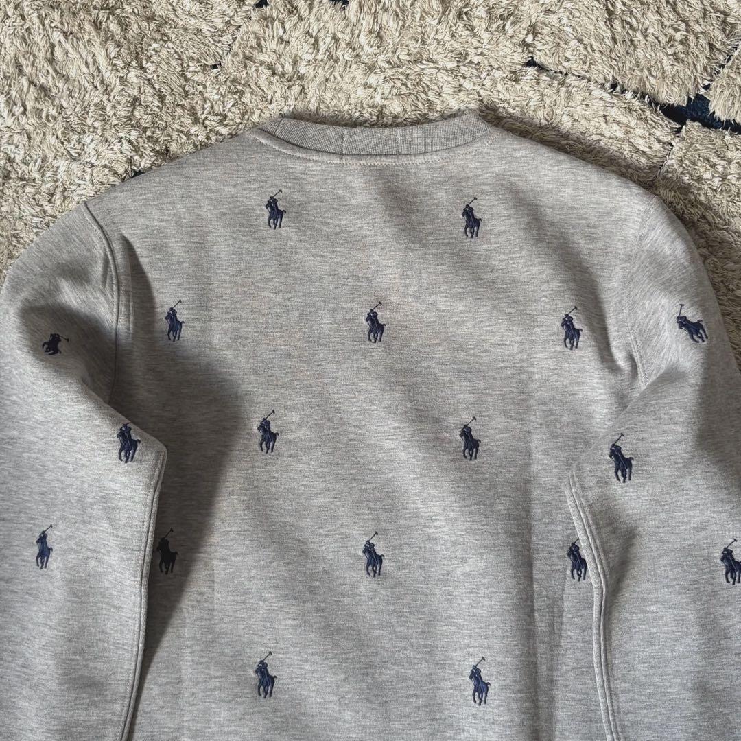 【美品✨】ポロラルフローレン　パーカー　スウェット　ポニー刺繍　総柄　グレー