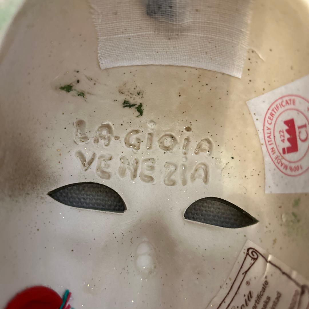 ムラーノ製　ベネチアングラス高級イタリア 壁飾り ベネチアンマスク