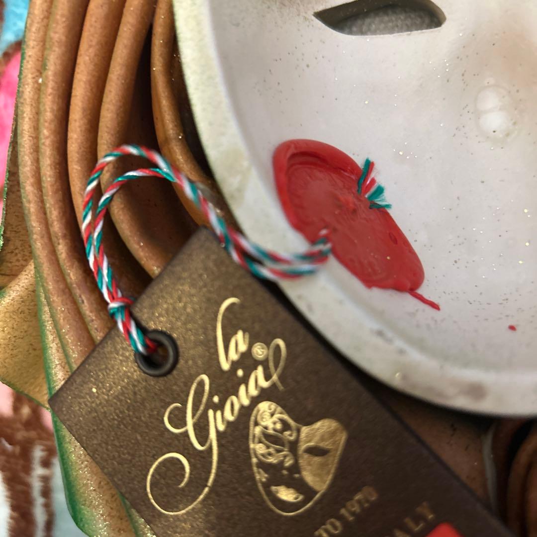 ムラーノ製　ベネチアングラス高級イタリア 壁飾り ベネチアンマスク