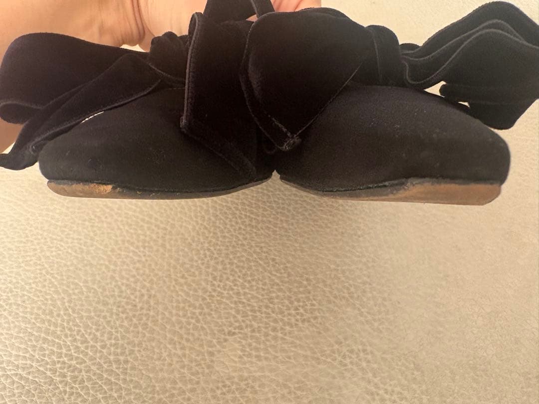 OHGA オーガ ベロアリボン パンプス フラットシューズ 24.5