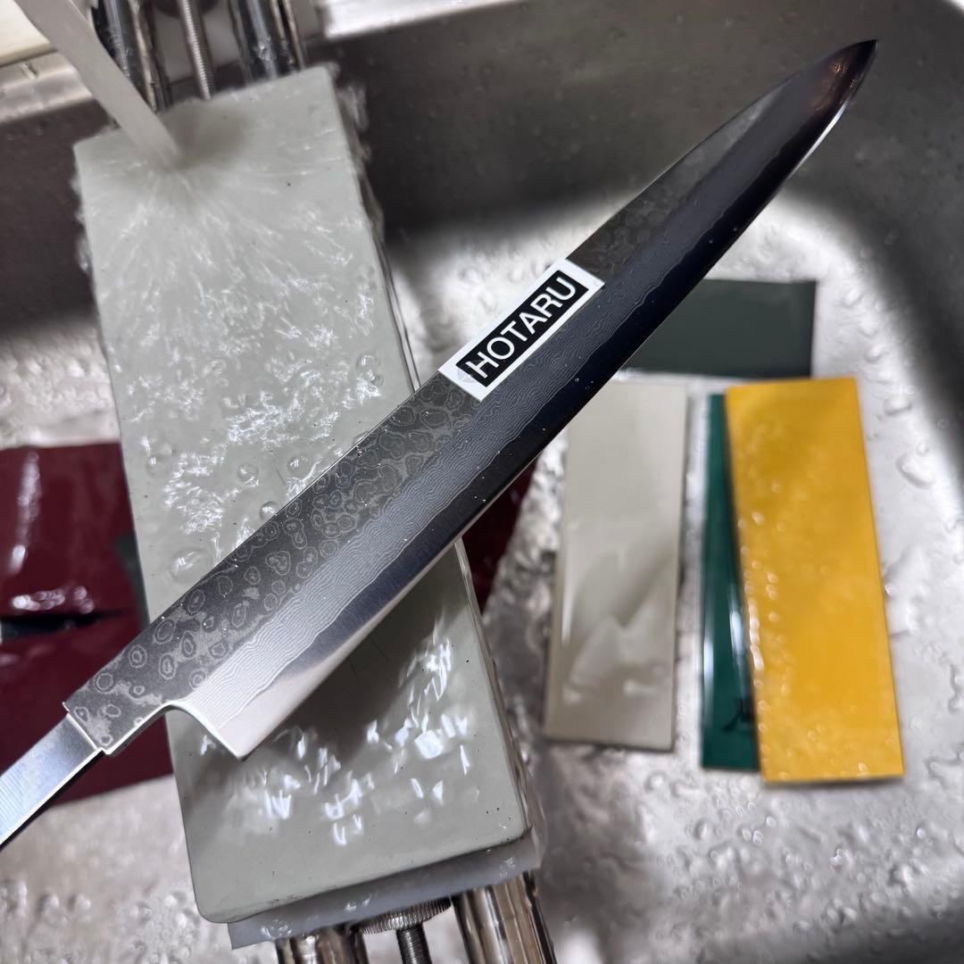 【鞘付き】 270mm 墨流し　柳刃包丁 紫檀八角柄 鏡面 刺身用