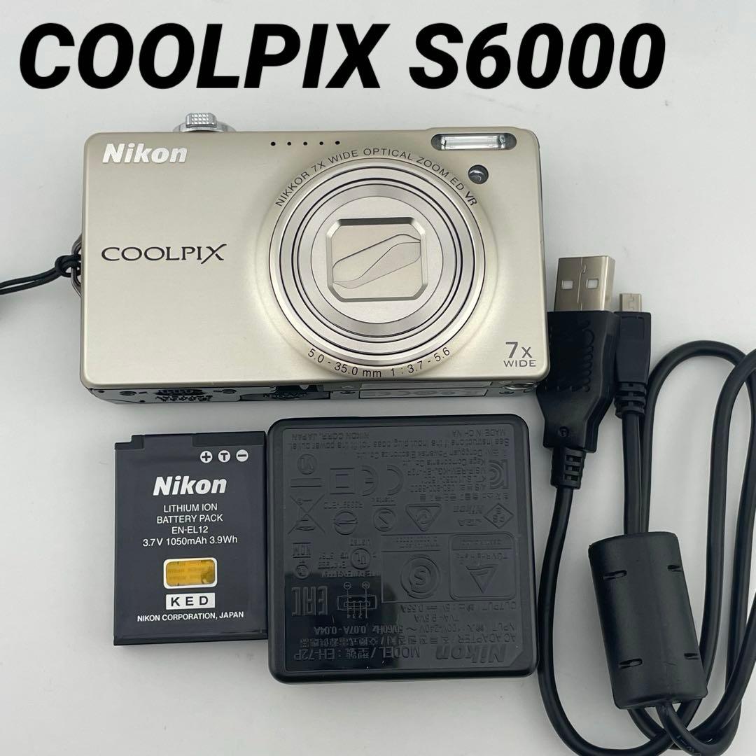 実写美⭕️【動作確認済】Nikon COOLPIX S6000 デジカメ