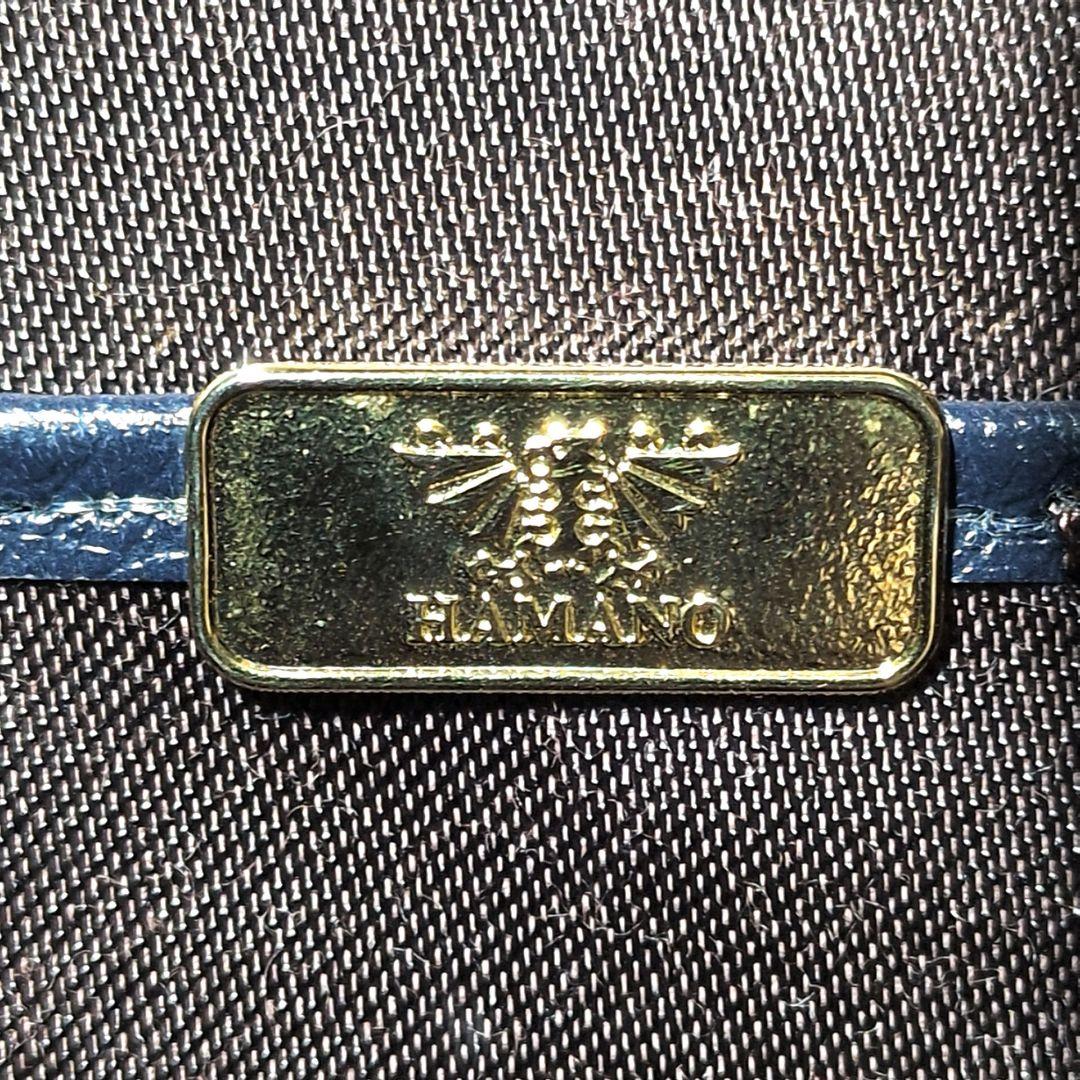 【極美品 A4◎】ハマノ　ペアシェイプ　トートバッグ　カデナ　シボ革　ネイビー