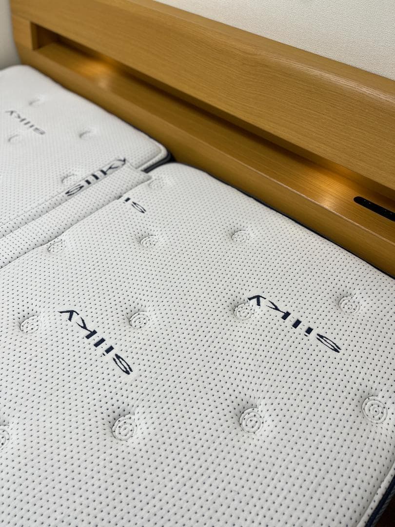 ニトリ Qサイズ ダブルベッド 両側に照明とコンセント（各2口）付き