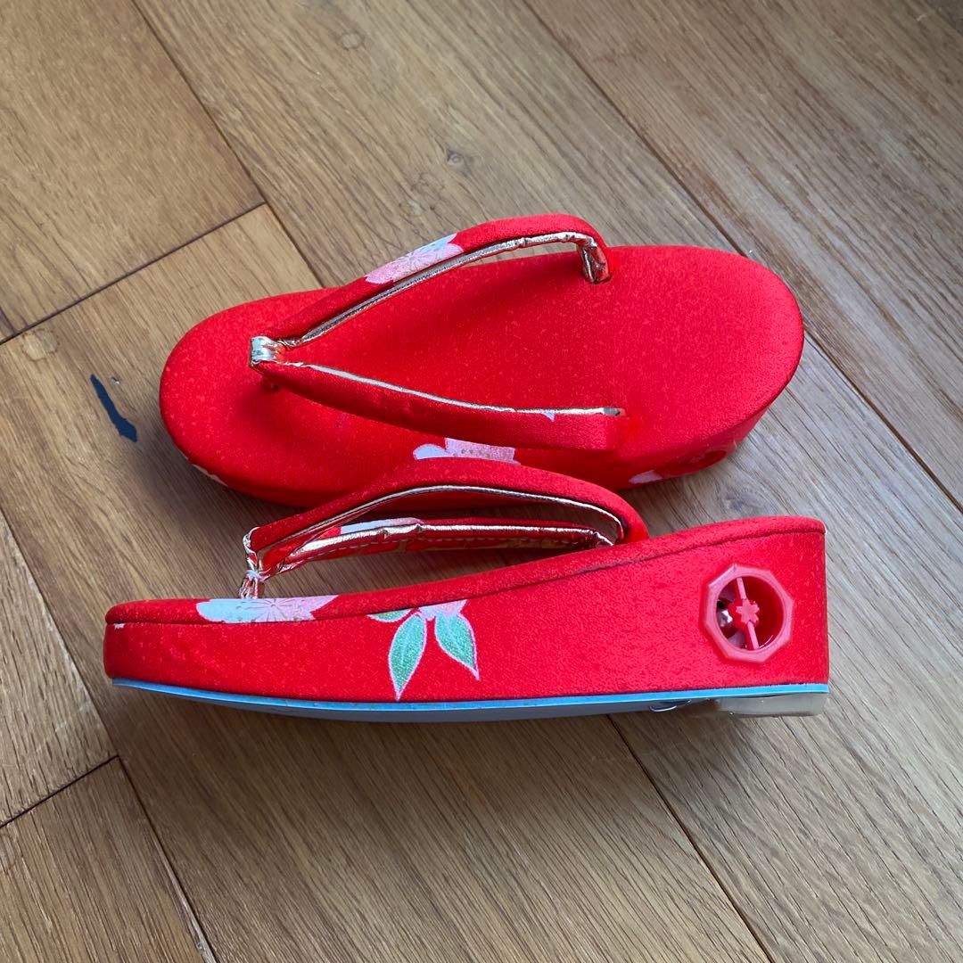 土日値下げ！七五三　3歳　正絹　花柄 着物　草履　セット