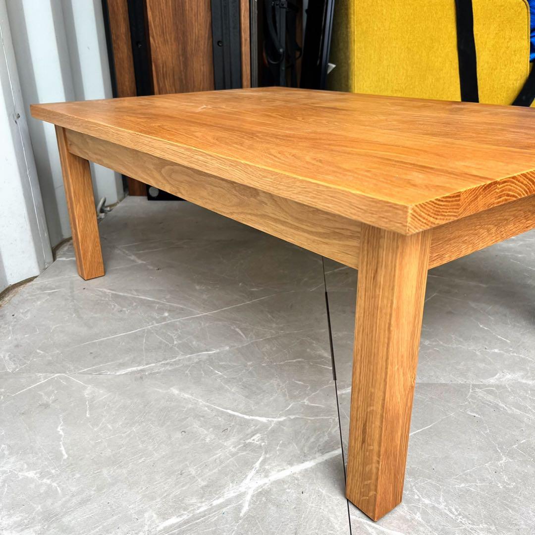 取付無料！無印良品 北欧風天然無垢材オーク ナチュラル引き出し付きローテーブル✨