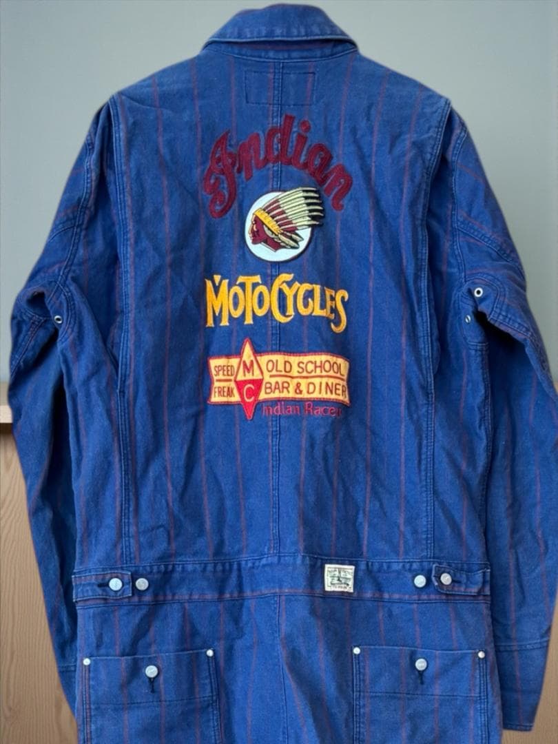 【月末セール】≪Indian Motocycles≫ヒッコリースストライプつなぎ
