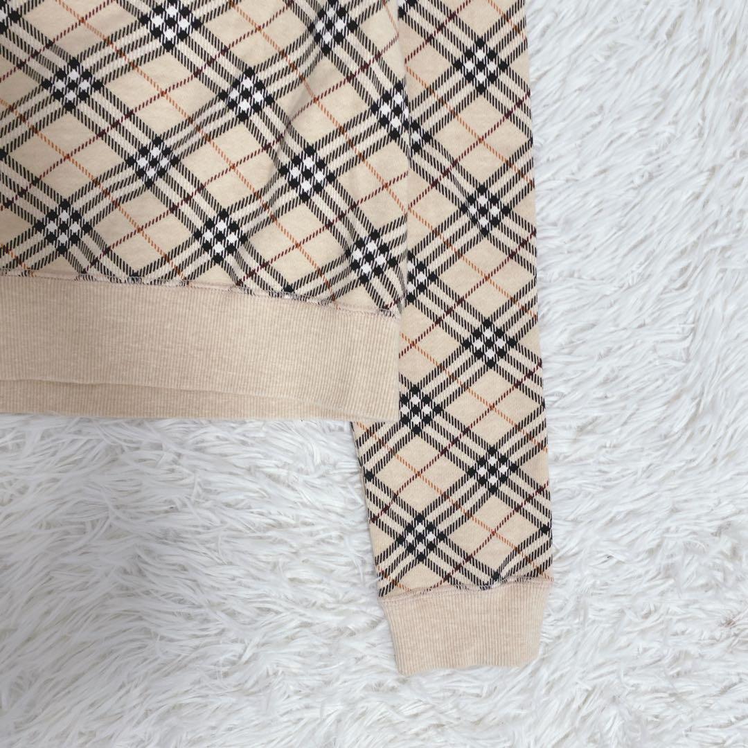 美品 バーバリーブルーレーベル ノバチェック柄 トレーナー トップス ベージュ