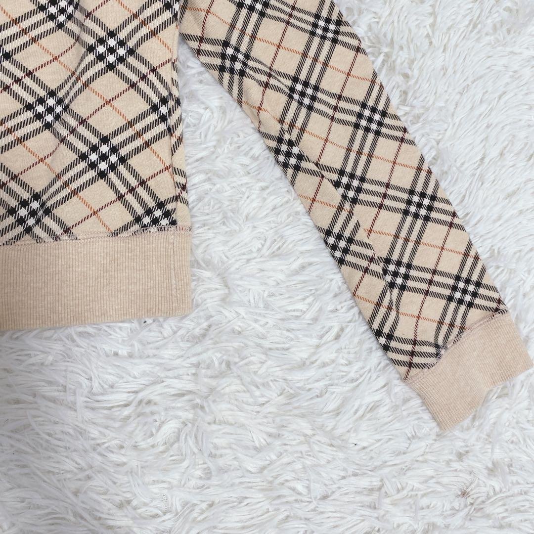 美品 バーバリーブルーレーベル ノバチェック柄 トレーナー トップス ベージュ