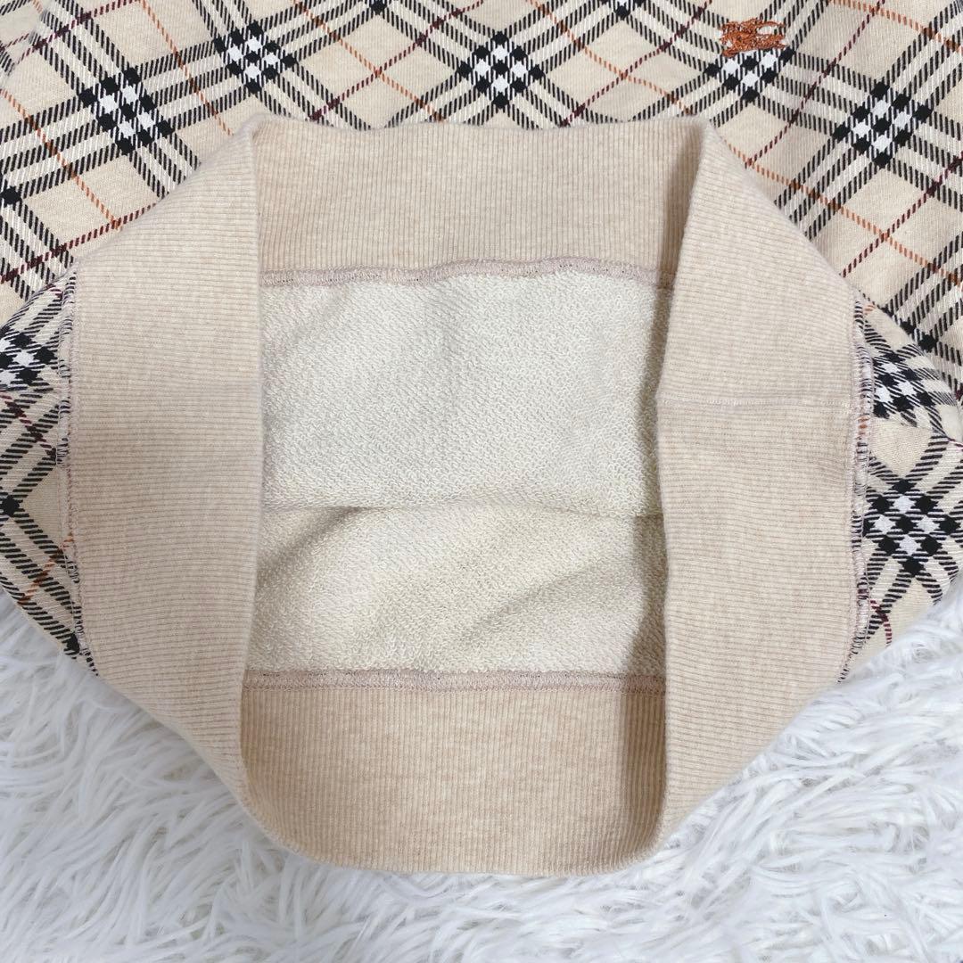 美品 バーバリーブルーレーベル ノバチェック柄 トレーナー トップス ベージュ