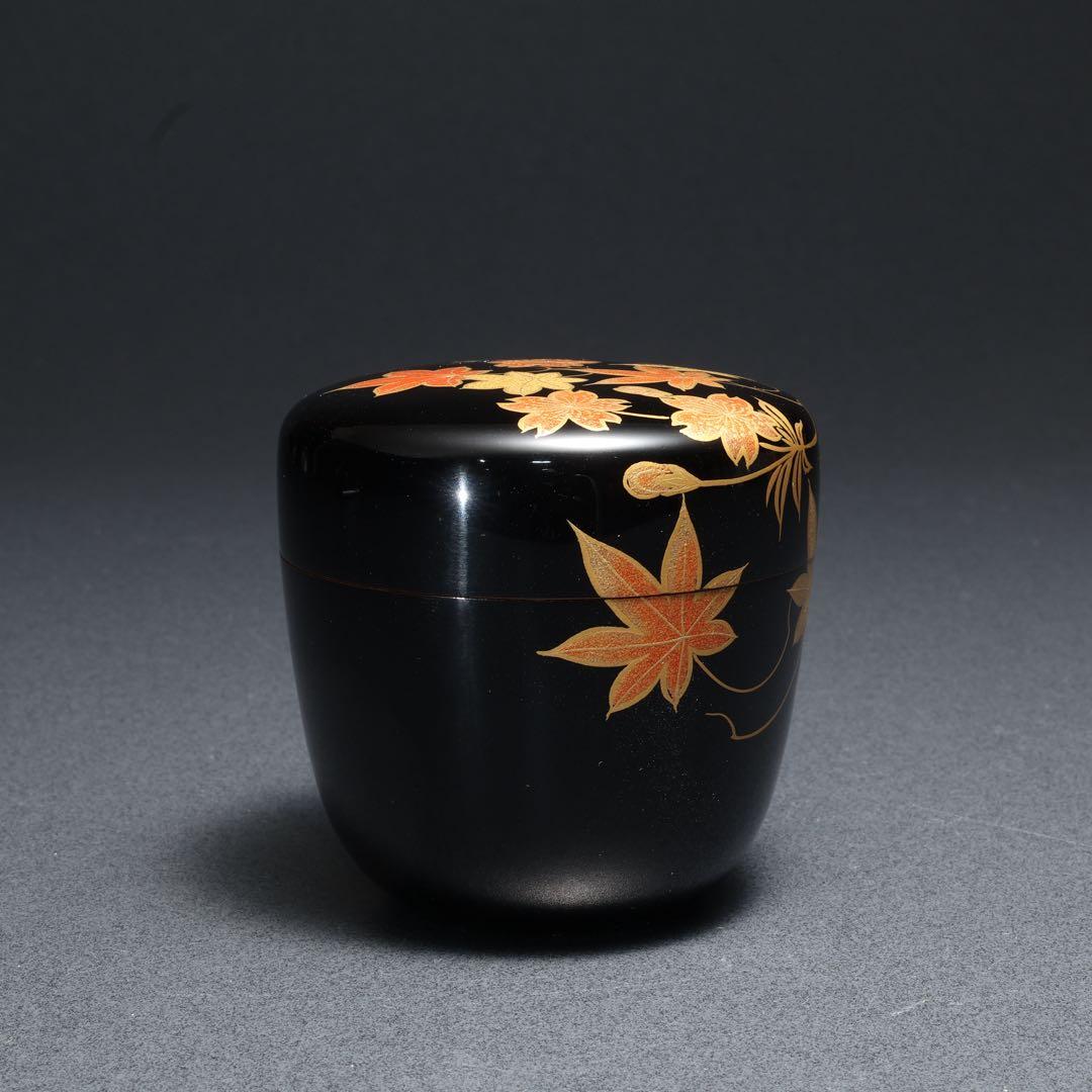 中棗　雲錦蒔絵　桜と紅葉　表完　共箱　R1685