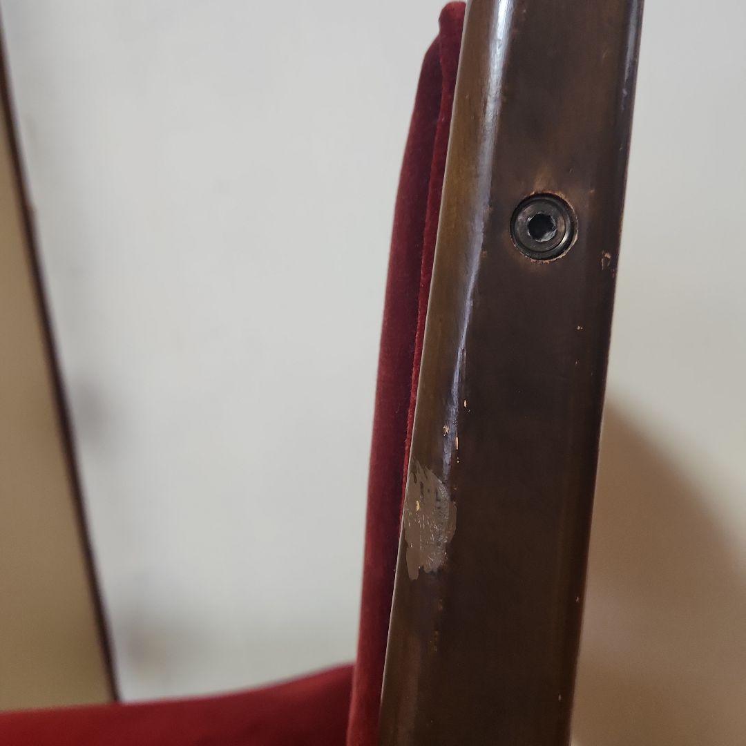 カリモク コロニアルモケット赤 ベルベット 回転椅子　ヴィンテージ