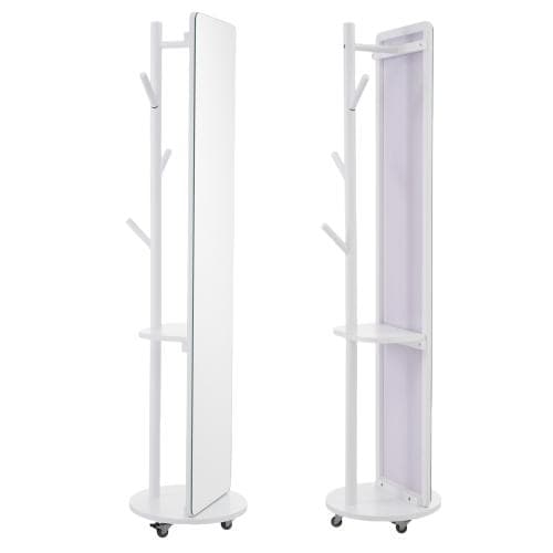 鏡 姿見 玄関全身おしゃれ ハンガーラック収納スタンド回転 DIY 自撮り鏡