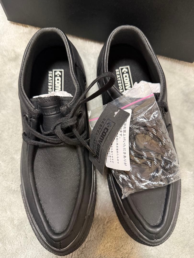 おもらんど様　新品未使用　CONVERSE レザー モカシン スニーカー シボ革