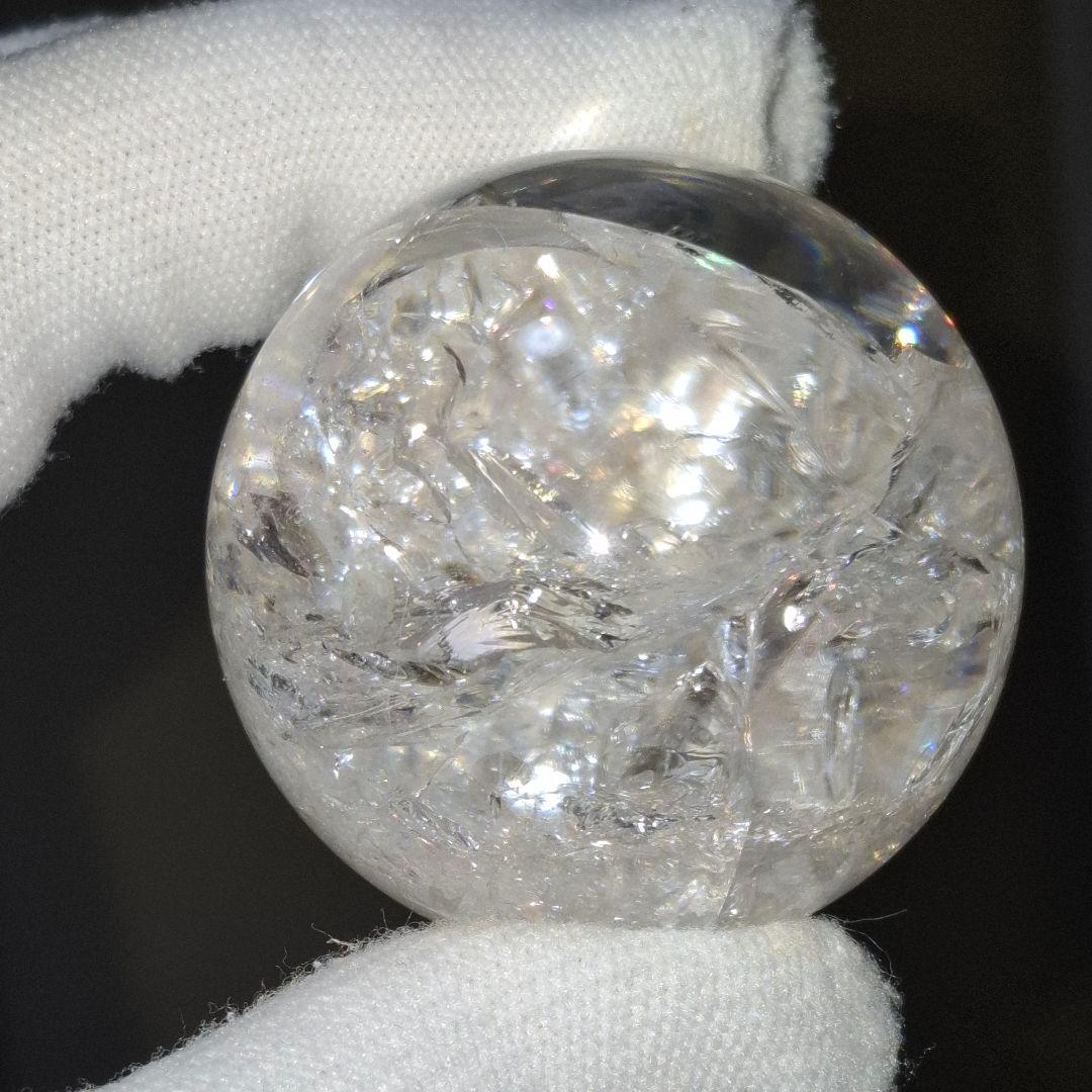 天然石✨️ピンクアゼツライト　スフィア✨️虹ギラギラ台座付き