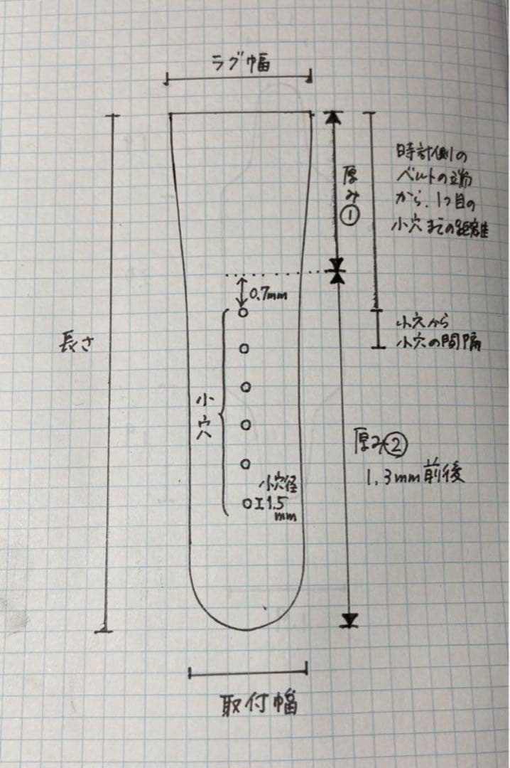 ✏️夏樹中村　wena3用レザーベルト・オーダー製作