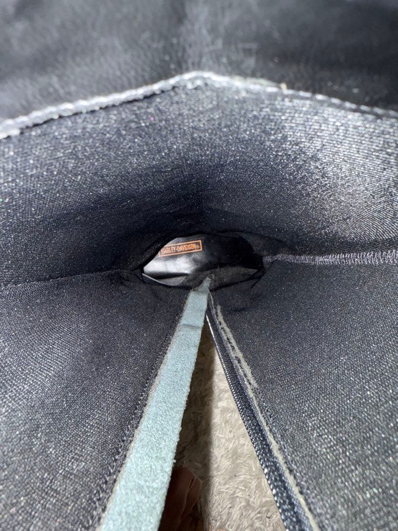 HARLEY-DAVIDSONロングブーツ サイドジップ ロゴバックルブラック