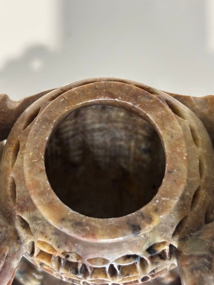 中国/獅子香炉/三頭の獅子/精密技工　/香炉（977）