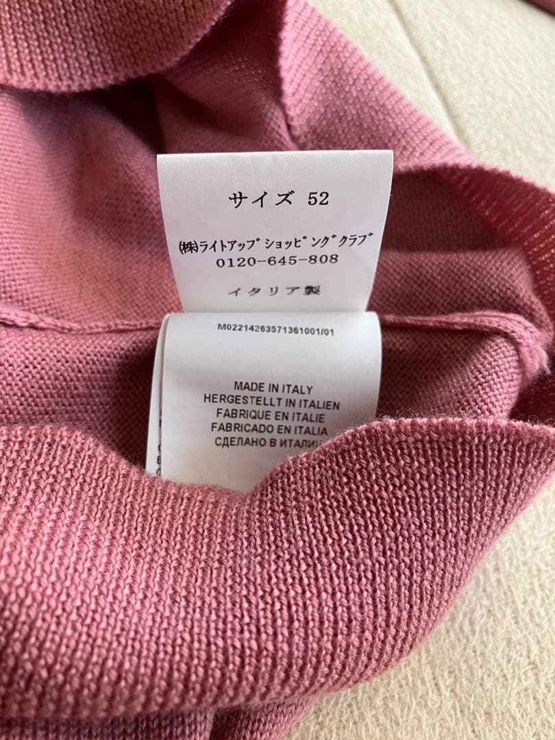 GRAN SASSO メリノウール 12G ハーフジップニット ピンク 52