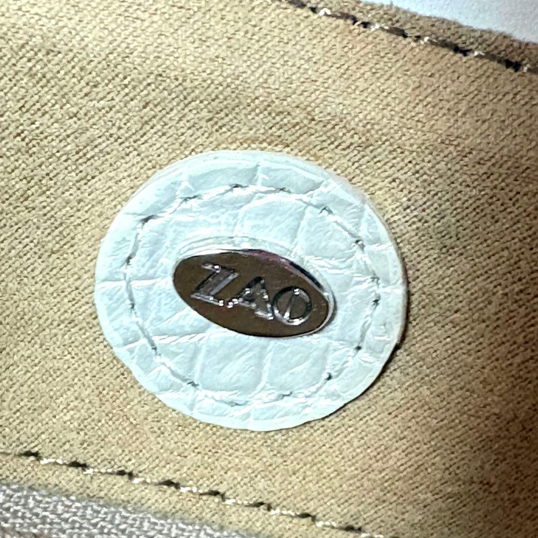 高級　ZAO ザオー　クロコハンドバッグ　パールホワイト　JRA認定