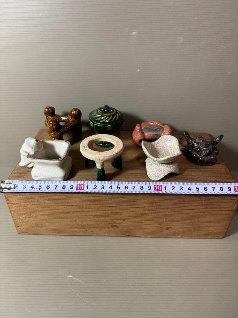 2885 川崎和楽作　楽七種　蓋置　7客　茶道具