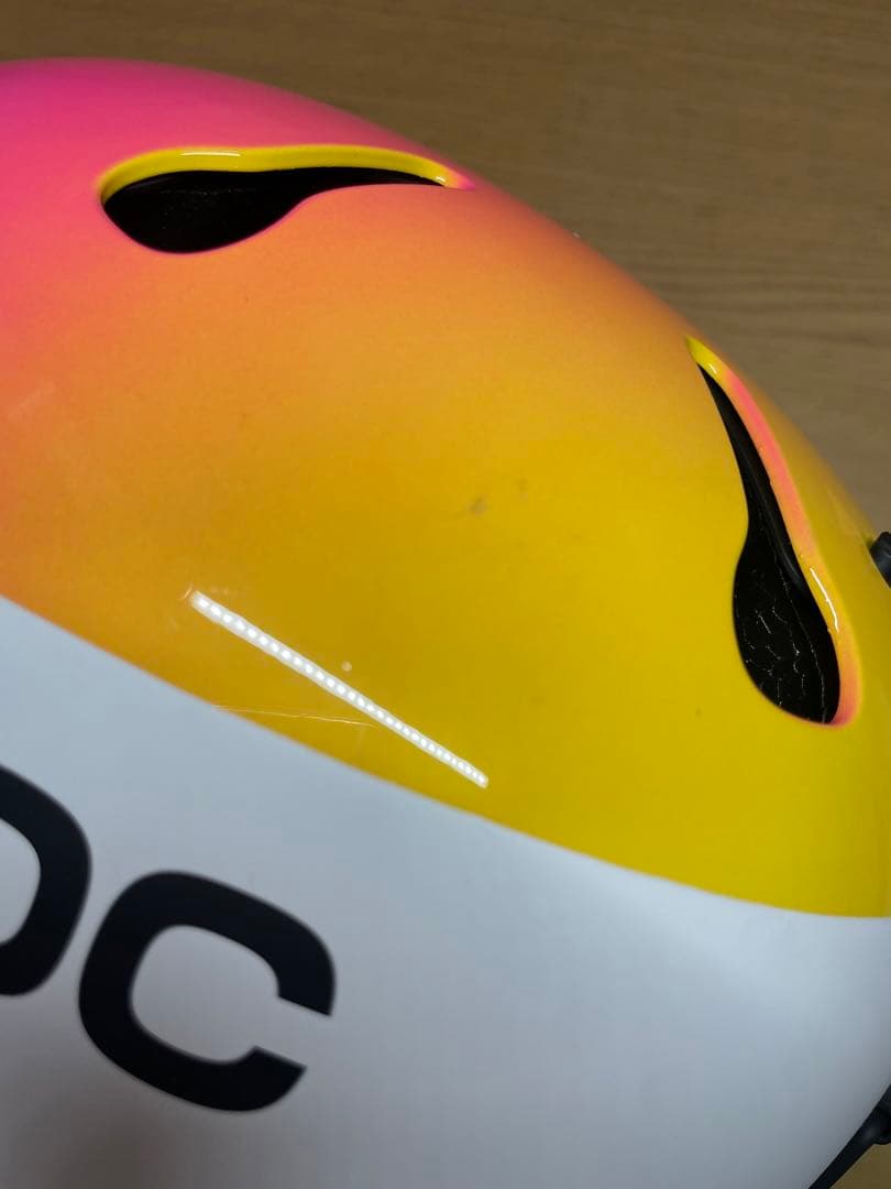 POC スキーヘルメット SL レーシング　ホワイト/イエロー/ピンク