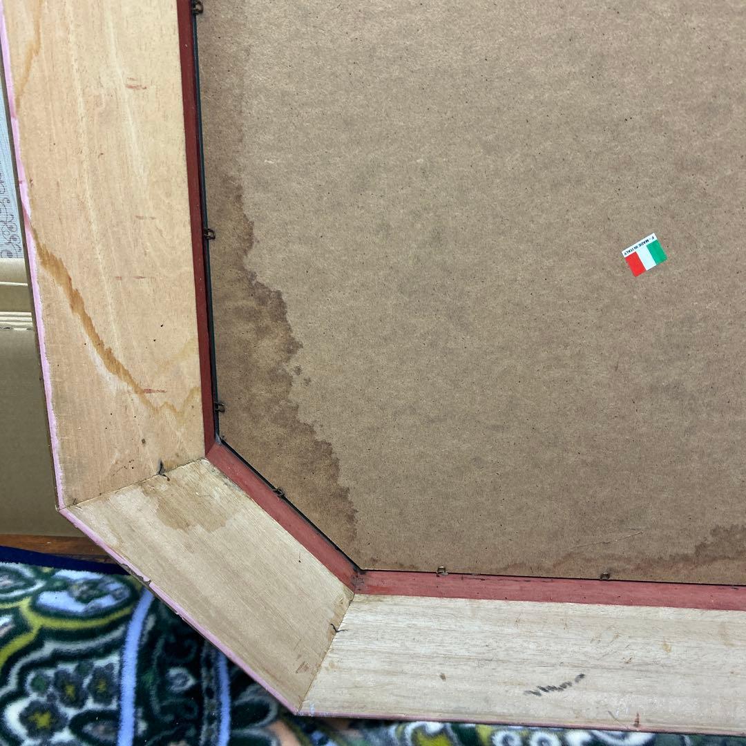 イタリア製　アンティーク　八角　特大ミラー　姿見　インテリア　風水　壁掛け