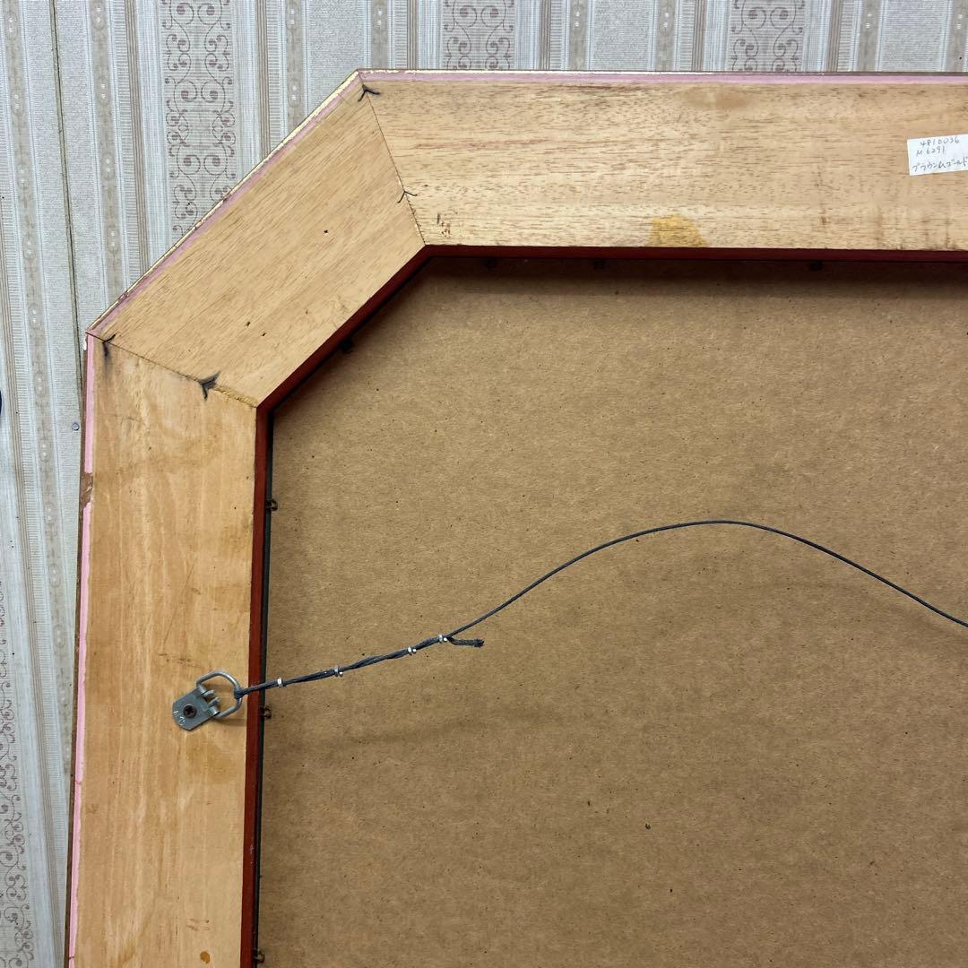 イタリア製　アンティーク　八角　特大ミラー　姿見　インテリア　風水　壁掛け