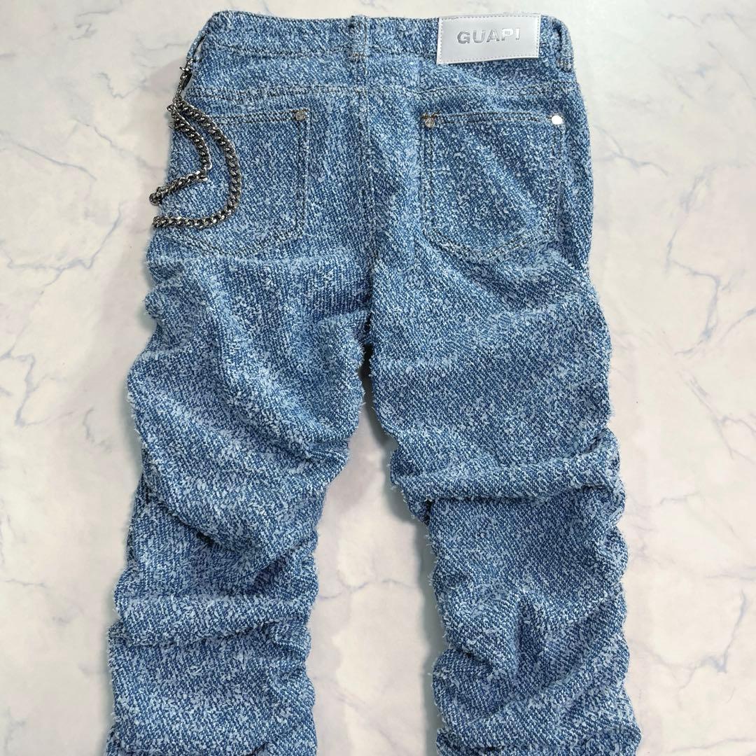 新品未使用 GUAPI グアピ スカイブルー スーパースタックデニム 32