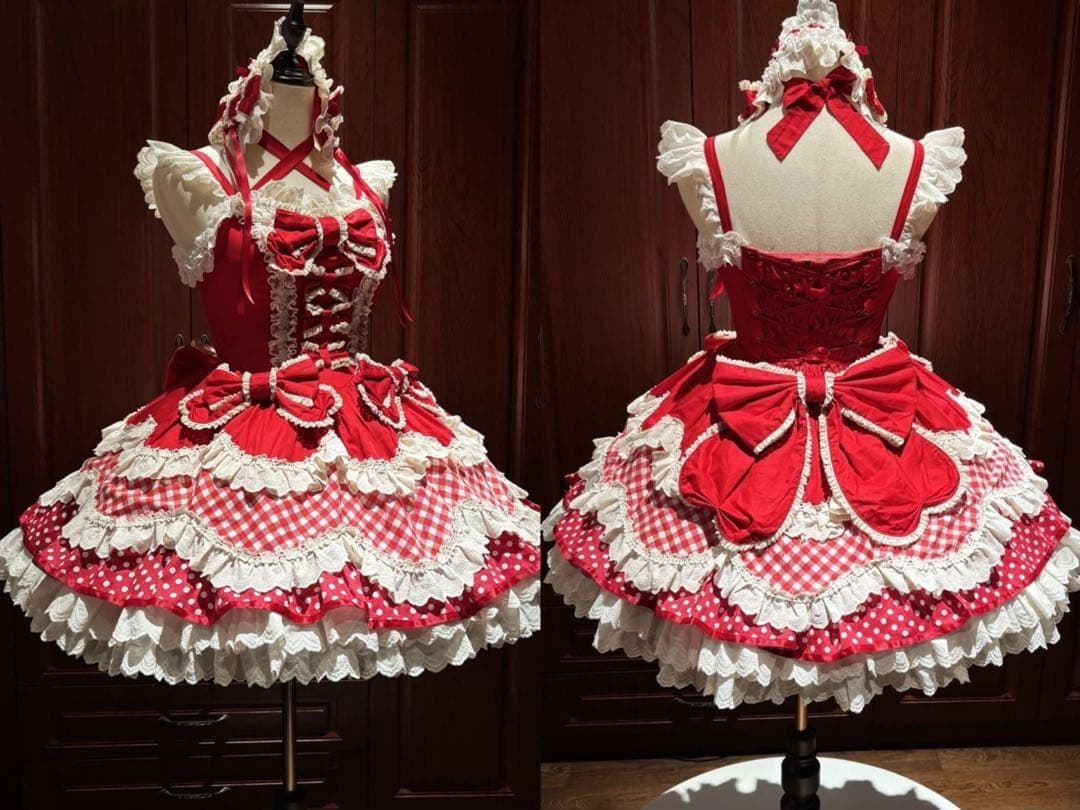 【アレイ☆】赤いロリータドレス Lサイズ