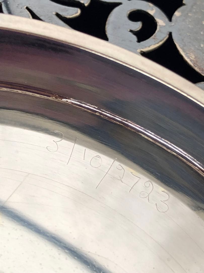 マッピン＆ウェッブ　純銀製　透かし＆カービング　コンポート　ディッシュ　シルバー