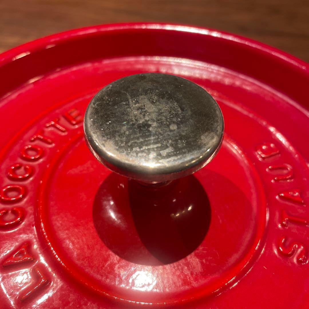 【花】STAUB ストウブ レッド 20cm 両手鍋