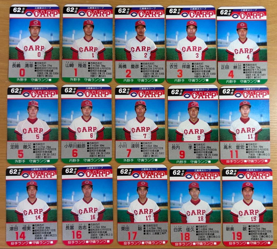 【希少】タカラプロ野球カードゲーム 広島東洋カープ 昭和57-62年分セット
